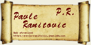 Pavle Ranitović vizit kartica